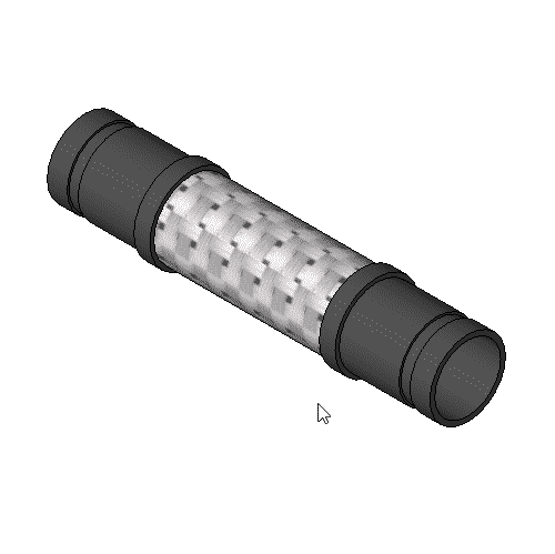 Revit Family | EFP | Stainless Steel Flex Connector - Grooved End_3D view